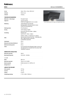 Product informatie FALMEC afzuigkap wand grijs glas VERSO55G 1