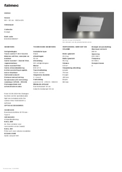 Product informatie FALMEC afzuigkap wand zwart glas VERSO85BL 1