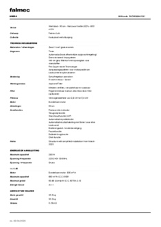 Product informatie FALMEC inductie kookplaat met afzuiging inbouw BRERA90 BM