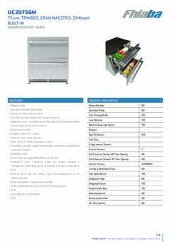Product informatie FHIABA koelkast onderbouw UC2D75GM