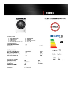 Product informatie FRILEC droger warmtepomp KOBLENZ9884TWP 010C