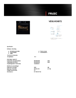 Product informatie FRILEC oven inbouw VESUVIO6072