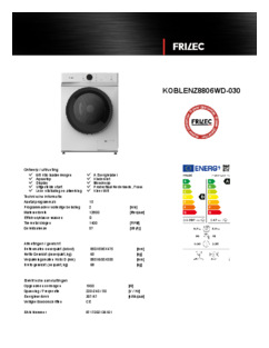 Product informatie FRILEC was droogcombinatie KOBLENZ8806WD 030
