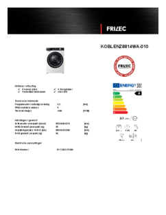 Product informatie FRILEC wasmachine KOBLENZ8814WA 010