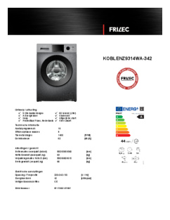 Product informatie FRILEC wasmachine KOBLENZ9314WA 342