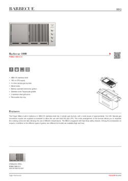 Product informatie FULGOR MILANO barbecue inbouw FOBQ 1000 G X