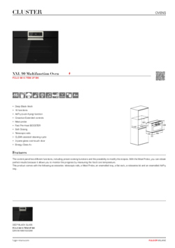 Product informatie FULGOR MILANO oven inbouw FCLO 9615 TEM 2F BK