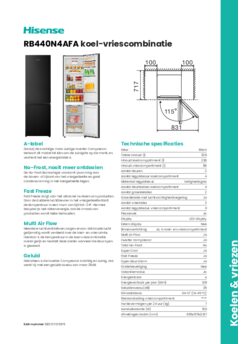 Product informatie HISENSE koelkast RB440N4AFA