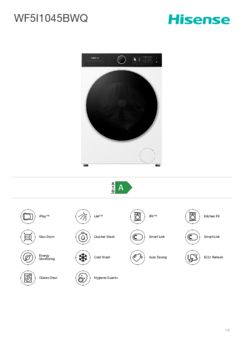 Product informatie HISENSE wasmachine WF5I1045BWQ