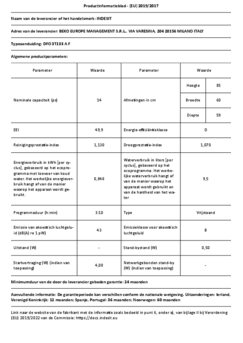 Product informatie INDESIT vaatwasser DFO 3T133 A F