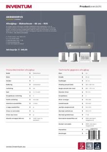 Product informatie INVENTUM afzuigkap AKB6000RVS