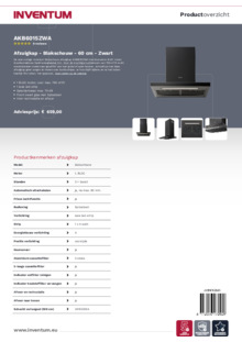 Product informatie INVENTUM afzuigkap inbouw AKB6015ZWA