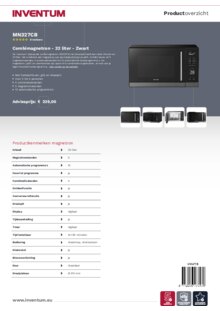Product informatie INVENTUM combi magnetron MN327CB