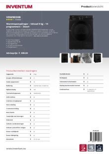 Product informatie INVENTUM droger warmtepomp VDW9030B