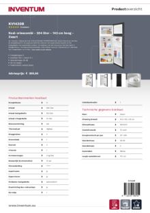 Product informatie INVENTUM koelkast KV1430B