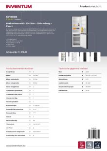Product informatie INVENTUM koelkast KV1500B