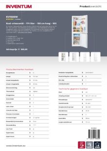 Product informatie INVENTUM koelkast KV1500W