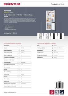 Product informatie INVENTUM koelkast KV1808B