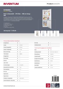 Product informatie INVENTUM koelkast KV1808W