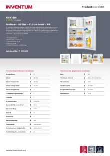 Product informatie INVENTUM koelkast KV471W