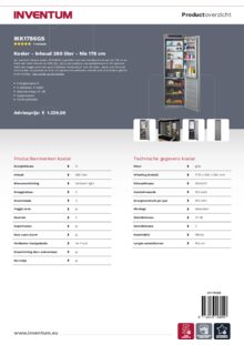 Product informatie INVENTUM koelkast inbouw IKK1786GS