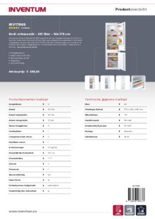Product informatie INVENTUM koelkast inbouw IKV1786S