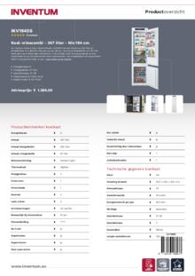 Product informatie INVENTUM koelkast inbouw IKV1945S