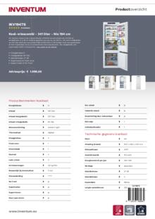 Product informatie INVENTUM koelkast inbouw IKV1947S
