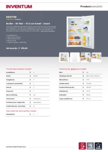 Product informatie INVENTUM koelkast wit KK471W