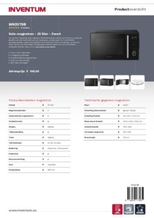 Product informatie INVENTUM magnetron zwart MN257SB