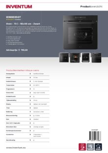 Product informatie INVENTUM oven inbouw IOM6035GT