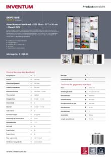 Product informatie INVENTUM side by side koelkast SKV0180B