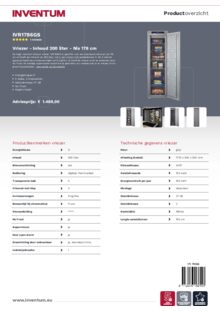 Product informatie INVENTUM vrieskast inbouw IVR1786GS