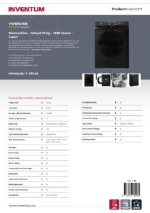 Product informatie INVENTUM wasmachine VWM1010B