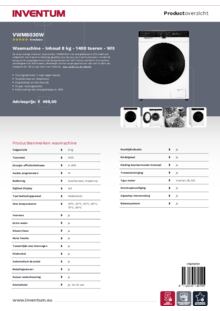 Product informatie INVENTUM wasmachine VWM8030W