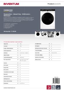 Product informatie INVENTUM wasmachine wit VWM9010W