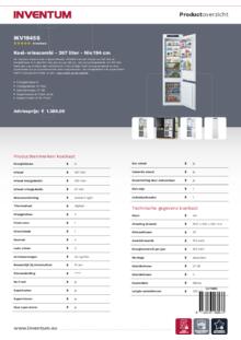 Product informatie Inventum koelkast IKV1945S