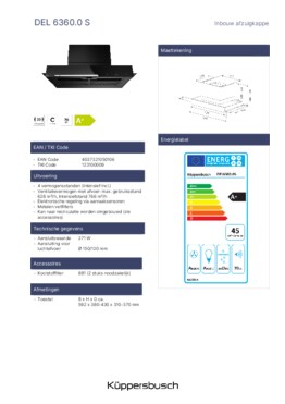 Product informatie KUPPERSBUSCH afzuigkap wand DEL6360.0S