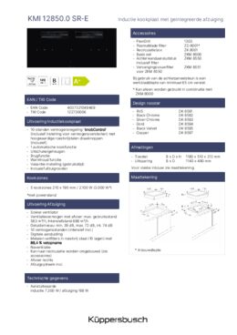 Product informatie KUPPERSBUSCH inductie kookplaat met afzuiging inbouw KMI12850.0SR E