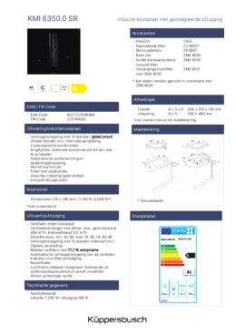 Product informatie KUPPERSBUSCH inductie kookplaat met afzuiging inbouw KMI6350.0SR