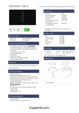 Product informatie KUPPERSBUSCH inductie kookplaat met afzuiging inbouw KMI9850.1SR E