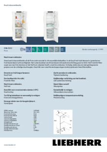 Product informatie LIEBHERR koelkast CNb 5213 20