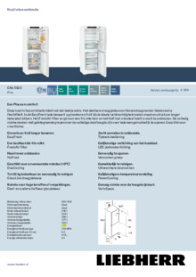 Product informatie LIEBHERR koelkast CNc 5023 22