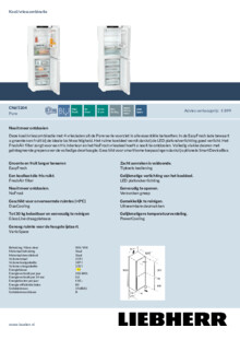 Product informatie LIEBHERR koelkast CNd 5204 22