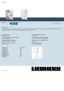 Product informatie LIEBHERR koelkast CTele2131 26
