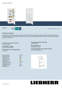 Product informatie LIEBHERR koelkast CUe 2831 26