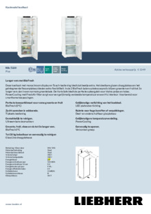 Product informatie LIEBHERR koelkast RBc 5220 22