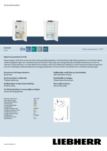 Product informatie LIEBHERR koelkast Rd 4200 22