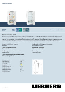 Product informatie LIEBHERR koelkast Rd 4600 22