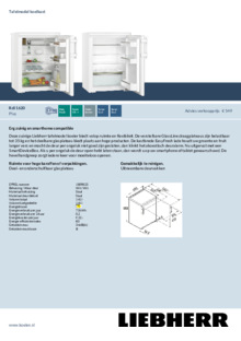 Product informatie LIEBHERR koelkast Rdi 1620 20